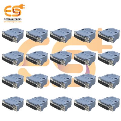 DB-25 25 pin D-sub miniature male connector with backshell pack of 20 pcs